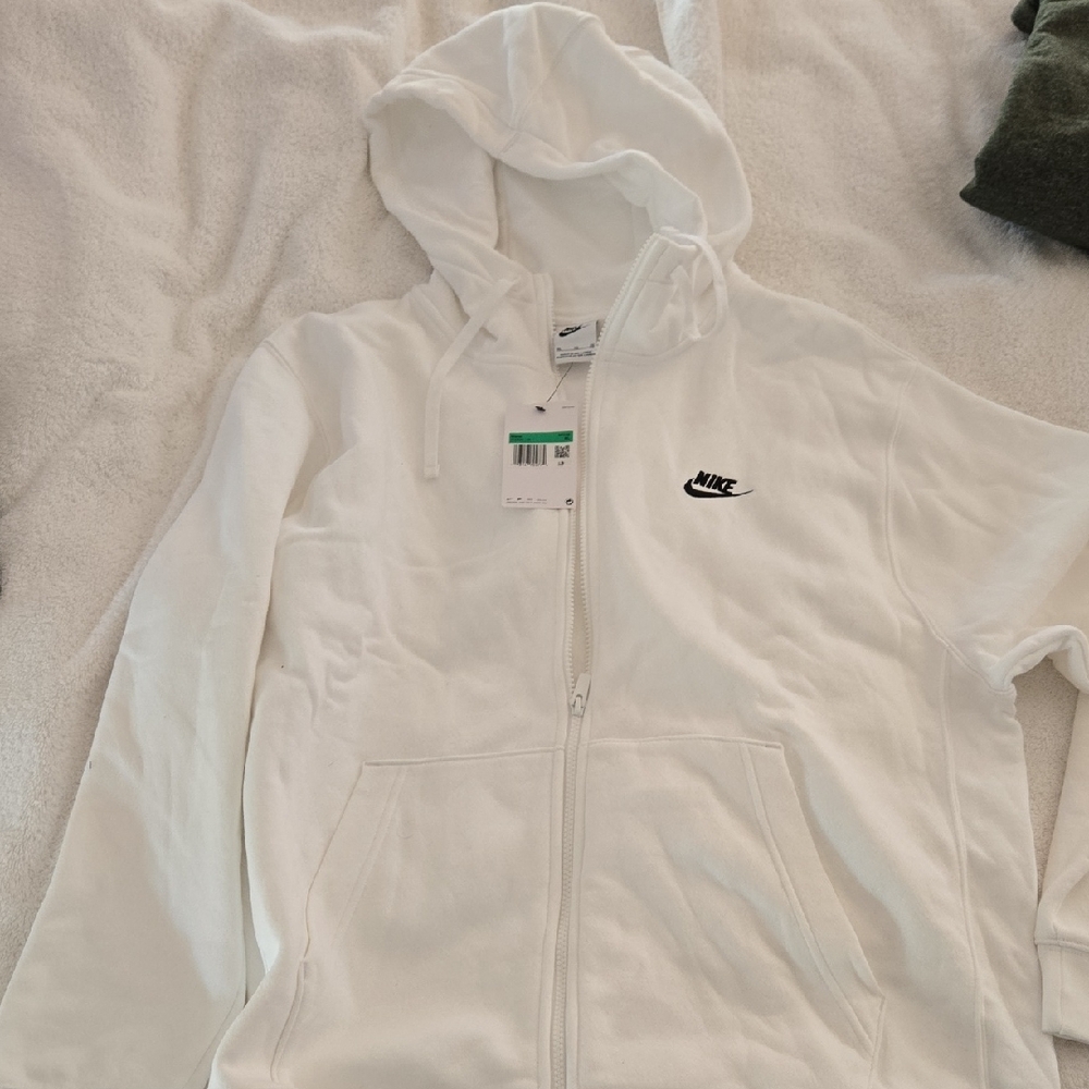 Nike Classic White Full Zip Hoodie